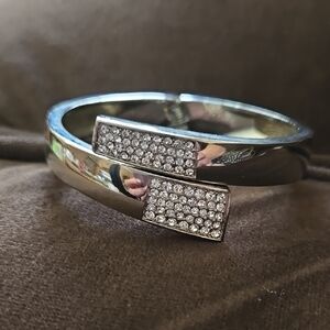 Elegant Silver Crystal-Studded Women's Bracelet